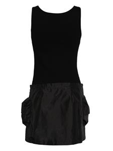 JNBY contrasting-fabrics sleeveless minidress - Zwart