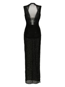 ALESSANDRO VIGILANTE monogram-jacquard maxi dress - Zwart