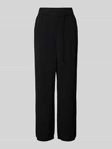 S.Oliver BLACK LABEL Wide leg stoffen broek met strikceintuur