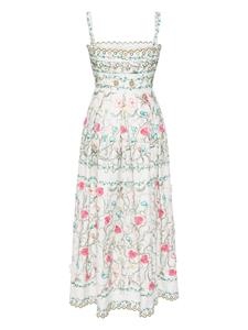 Elie Saab floral-embroidered maxi dress - Wit