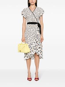 DVF Diane von Furstenberg Violla floral-print wrap dress - Wit