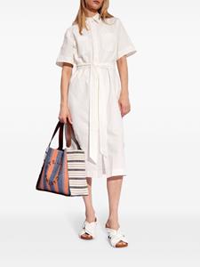 Maison Kitsuné belted cotton shirtdress - Wit