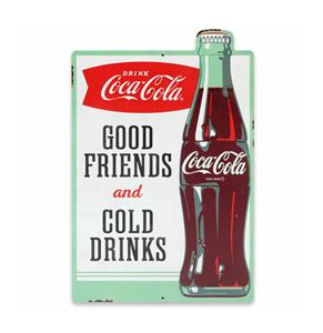 Fiftiesstore Coca-Cola Good Friends & Cold Drinks Metalen Bord - 38 x 25cm