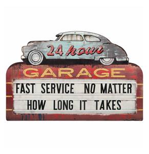 Fiftiesstore 24 Hour Garage Metalen Bord - 59 x 38cm