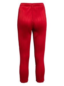Pleats Please Issey Miyake plissé-effect cropped trousers - Rood