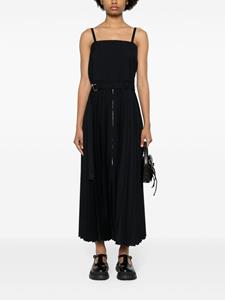 Sacai pinstriped pleated maxi dress - Zwart