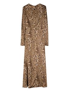 Costarellos Lala leopard-print draped dress - Bruin