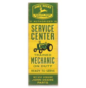 Fiftiesstore John Deere Service Center Houten Bord - 86 x 31cm