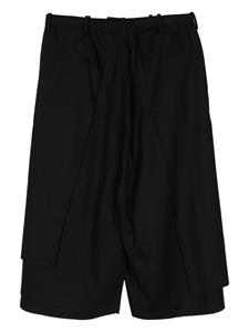 Yohji Yamamoto wrap cropped trousers - Zwart