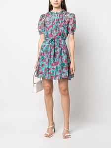 Saloni Blousejurk met bloemenprint - Blauw