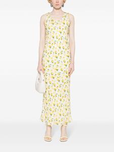 Sportmax Tonale lemon-print maxi dress - Beige