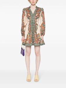 ZIMMERMANN Ottie Plunge linen mini dress - Beige