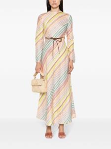 ZIMMERMANN Halliday striped midi dress - Beige