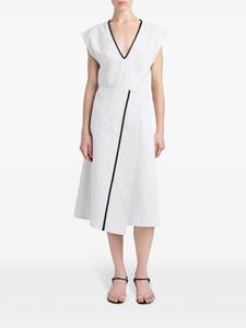 Proenza Schouler Wikkeljurk met V-hals van katoenblend - Wit