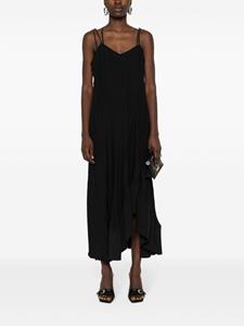 Lanvin asymmetric-hem pleated dress - Zwart