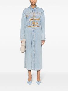 Y/Project logo-embroidered denim shirtdress - Blauw