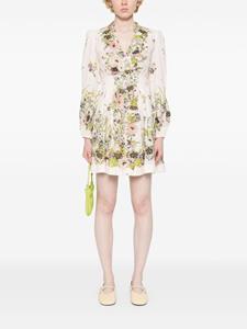 ZIMMERMANN Halliday Plunge linen mini dress - Beige