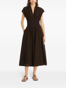 Tory Burch embroidered midi dress - Bruin