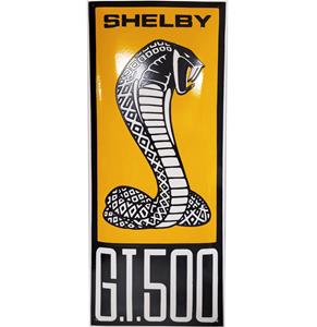 Fiftiesstore Shelby GT500 Geel Emaille Bord - 70 x 30cm