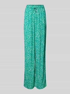 Comma Casual Identity Flared stoffen broek met all-over motief