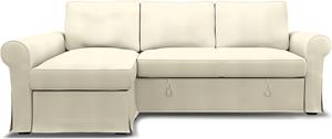 Bemz IKEA - Hoes voor slaapbank Backabro met chaise longue, White, Linnen
