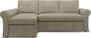 Bemz IKEA - Hoes voor slaapbank Backabro met chaise longue, Natural, Linnen