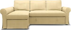 Bemz IKEA - Hoes voor slaapbank Backabro met chaise longue, Soft Yellow, Linnen