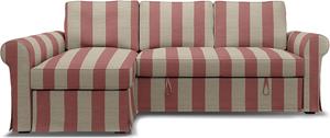 Bemz IKEA - Hoes voor slaapbank Backabro met chaise longue, Happy Red, Linnen