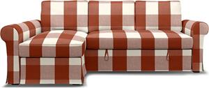Bemz IKEA - Hoes voor slaapbank Backabro met chaise longue, Terracotta, Linnen