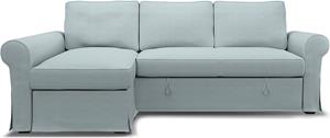 Bemz IKEA - Hoes voor slaapbank Backabro met chaise longue, Sky Blue, Katoen