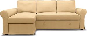 Bemz IKEA - Hoes voor slaapbank Backabro met chaise longue, Sun Yellow, Katoen