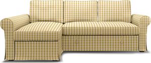 Bemz IKEA - Hoes voor slaapbank Backabro met chaise longue, Sun Yellow, Linnen