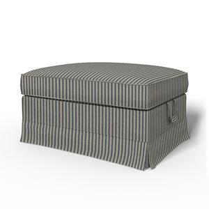 Bemz IKEA - Hoes voor voetenbank Ektorp, Dark Blue, Linnen