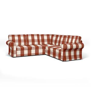 Bemz IKEA - Hoes voor 4-zitshoekbank Ektorp, Terracotta, Linnen
