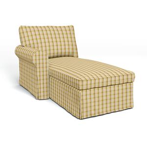 Bemz IKEA - Hoes voor chaise longue Ektorp met armleuning links, Sun Yellow, Linnen