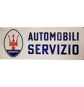 Fiftiesstore Maserati Automobili Servizio Emaille Bord 90x35 cm
