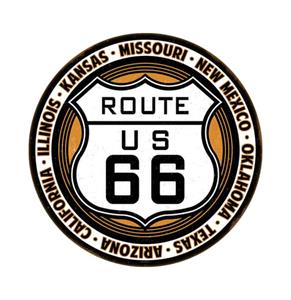 Fiftiesstore Route 66 Relief Metalen Bord - Ø30cm