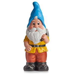 IBERGARDEN Tuinkabouter beeldje Dwerg met blauwe muts - Keramiek - cm -