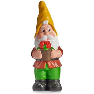 IBERGARDEN Tuinkabouter beeldje Dwerg met gele muts - Keramiek - cm -