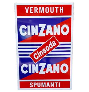 Fiftiesstore Cinzano Cinsoda Emaille Bord - 97 x 63cm