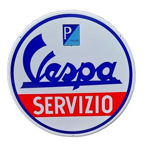 Fiftiesstore Vespa Servizio Emaille Bord - Ø78cm