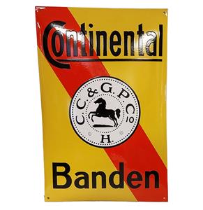 Fiftiesstore Continental Banden Emaille Bord - 60 x 40cm