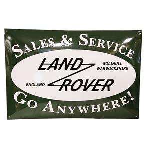 Fiftiesstore Land Rover Sales & Service Emaille Bord - 60 x 40cm