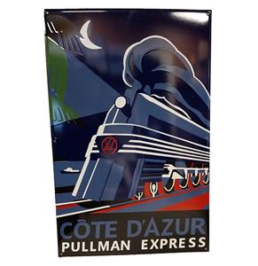 Fiftiesstore Pullman Express Cote D'Azur Emaille Bord - 70 x 46cm