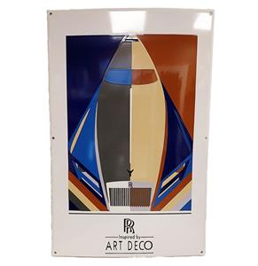 Fiftiesstore Rolls Royce Art Deco Emaille Bord - 70 x 46cm
