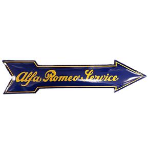 Fiftiesstore Alfa Romeo Service Pijl Emaille Bord - 90 x 21cm