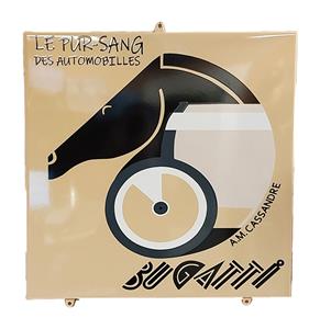 Fiftiesstore Bugatti Cassandre Box Emaille Bord - 50 x 50cm