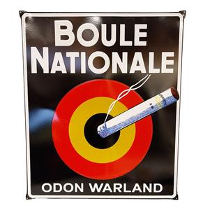 Fiftiesstore Boule National Odon Warland Emaille Bord - 65 x 55cm