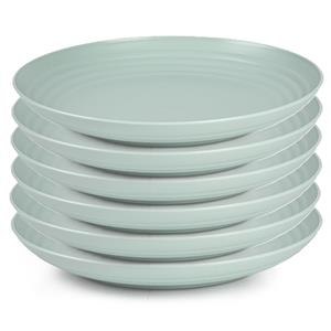 PlasticForte Rond bord/camping bord - 6x - Dia 25 cm - mintgroen - kunststof - onbreekbaar -