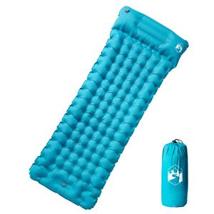 VidaXL Kampeermatras met kussen zelfopblazend 1-persoons blauw